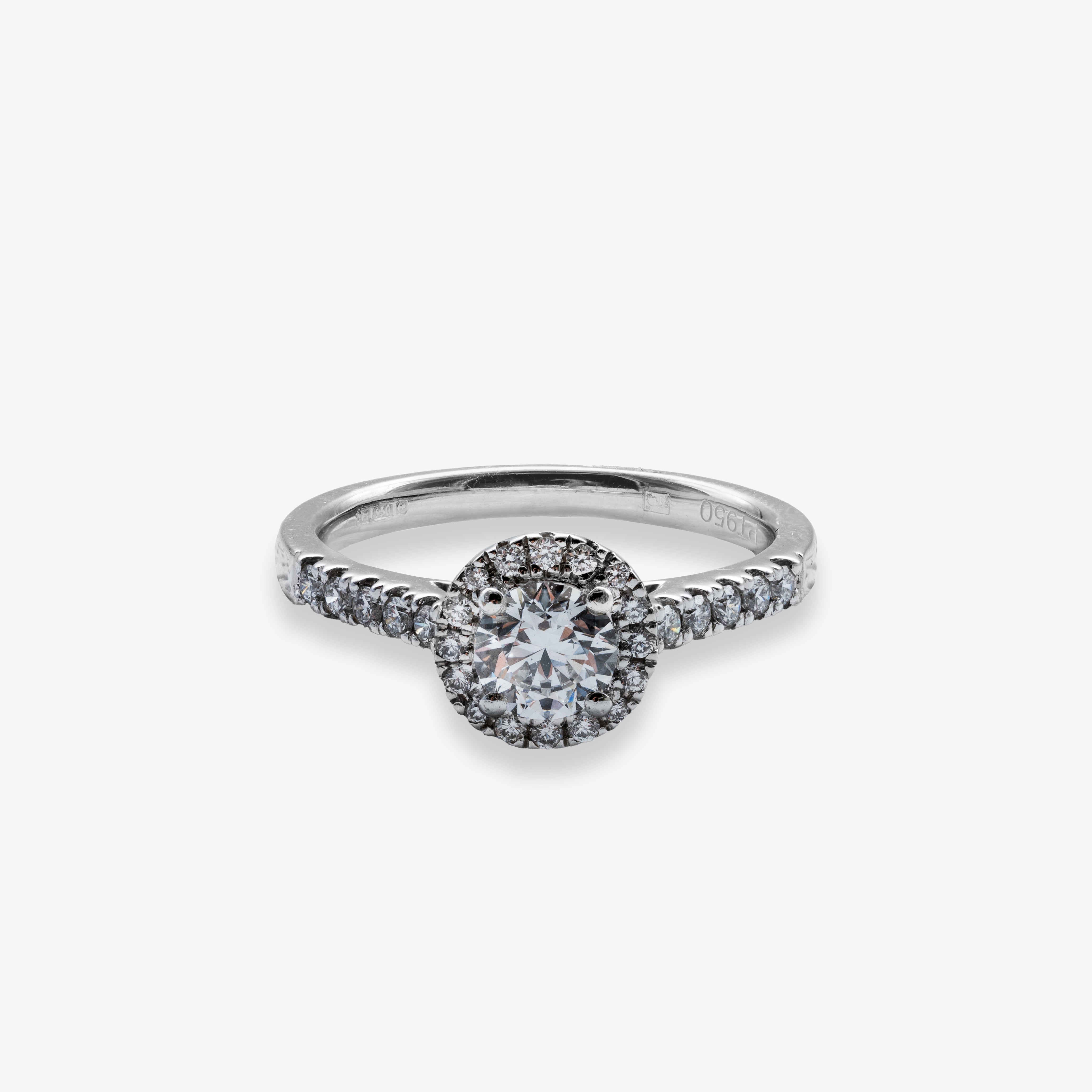 Inel de logodna din platina, diamant central 0.50 ct