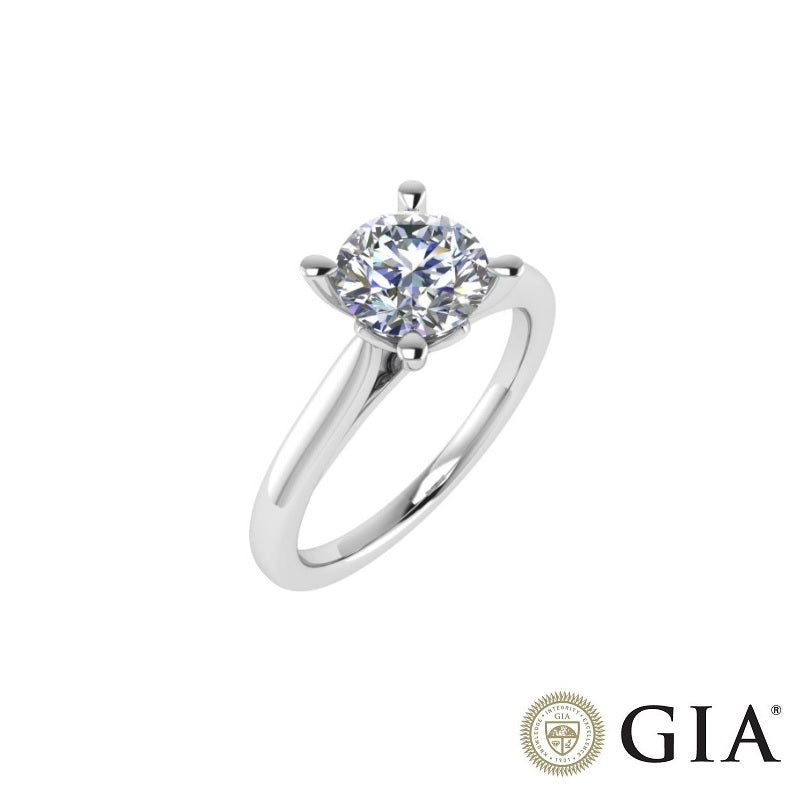 Inel de logodna din platina, diamant 0.90 CT - Certificat GIA