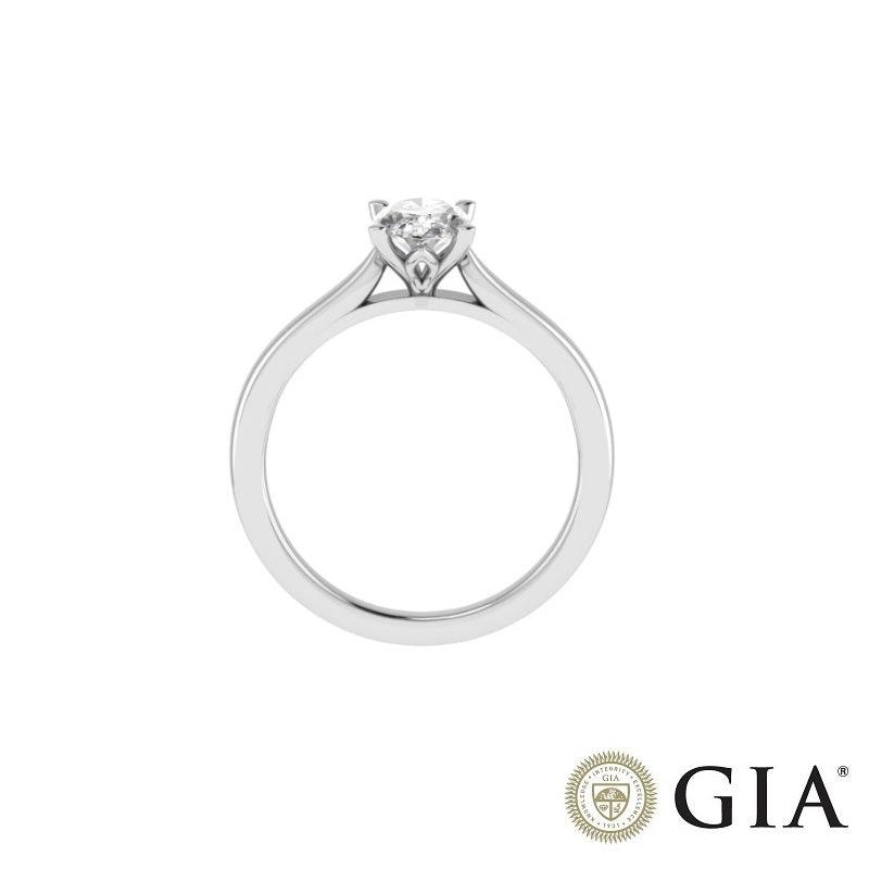 Inel de logodna din platina, diamant 0.90 CT - Certificat GIA