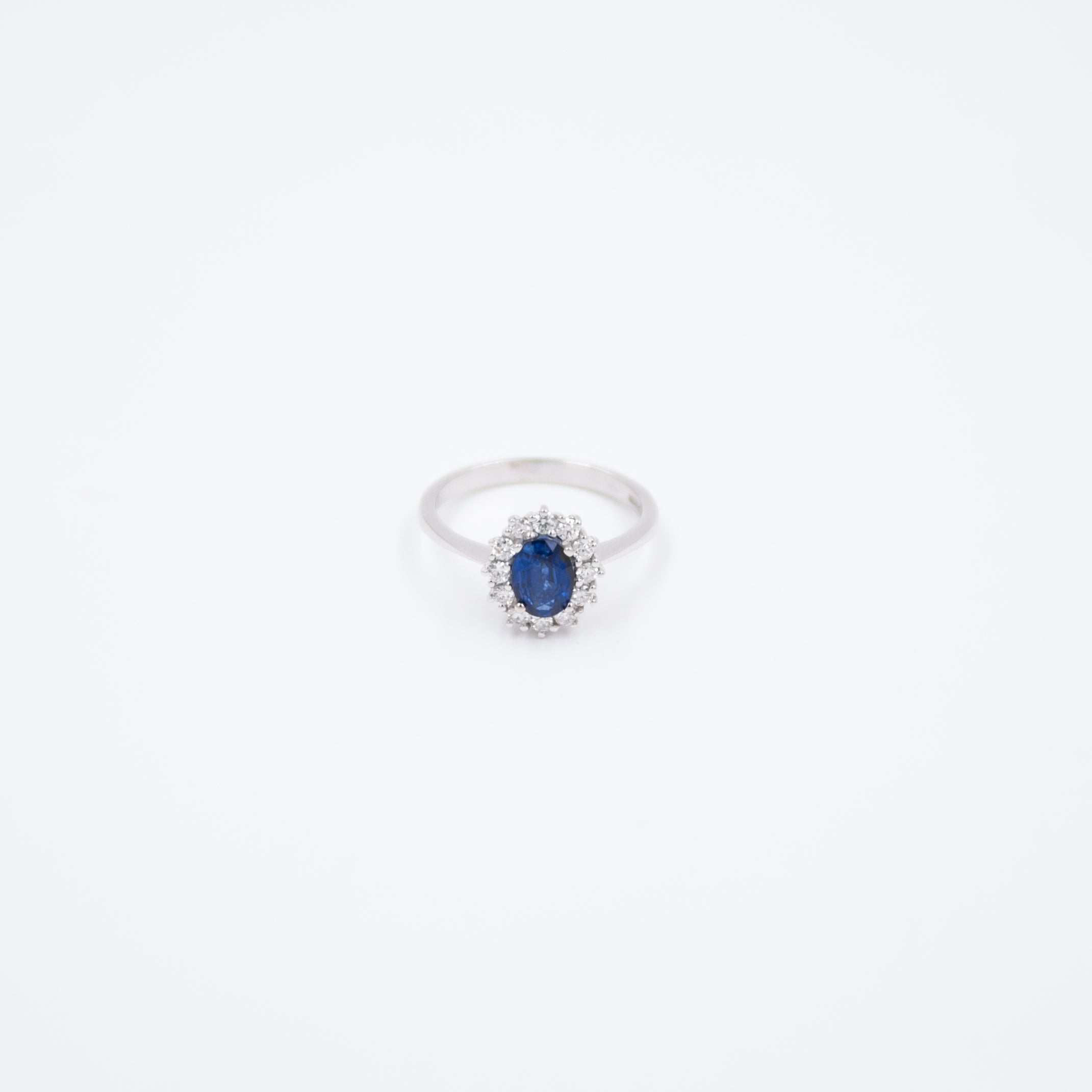 Sapphire Flower ring with diamonds and sapphire 1.5ct