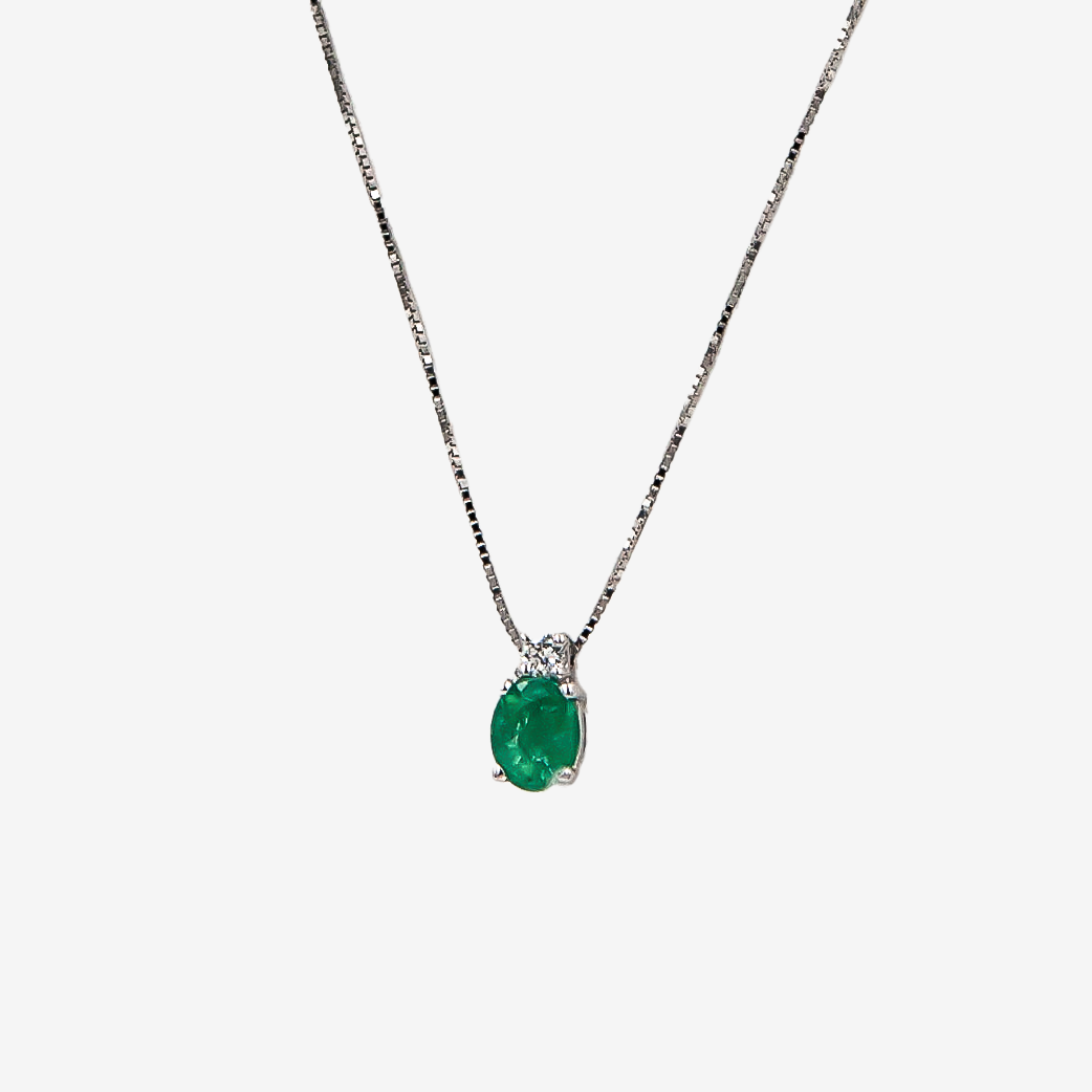 Droplet Necklace with Emerald