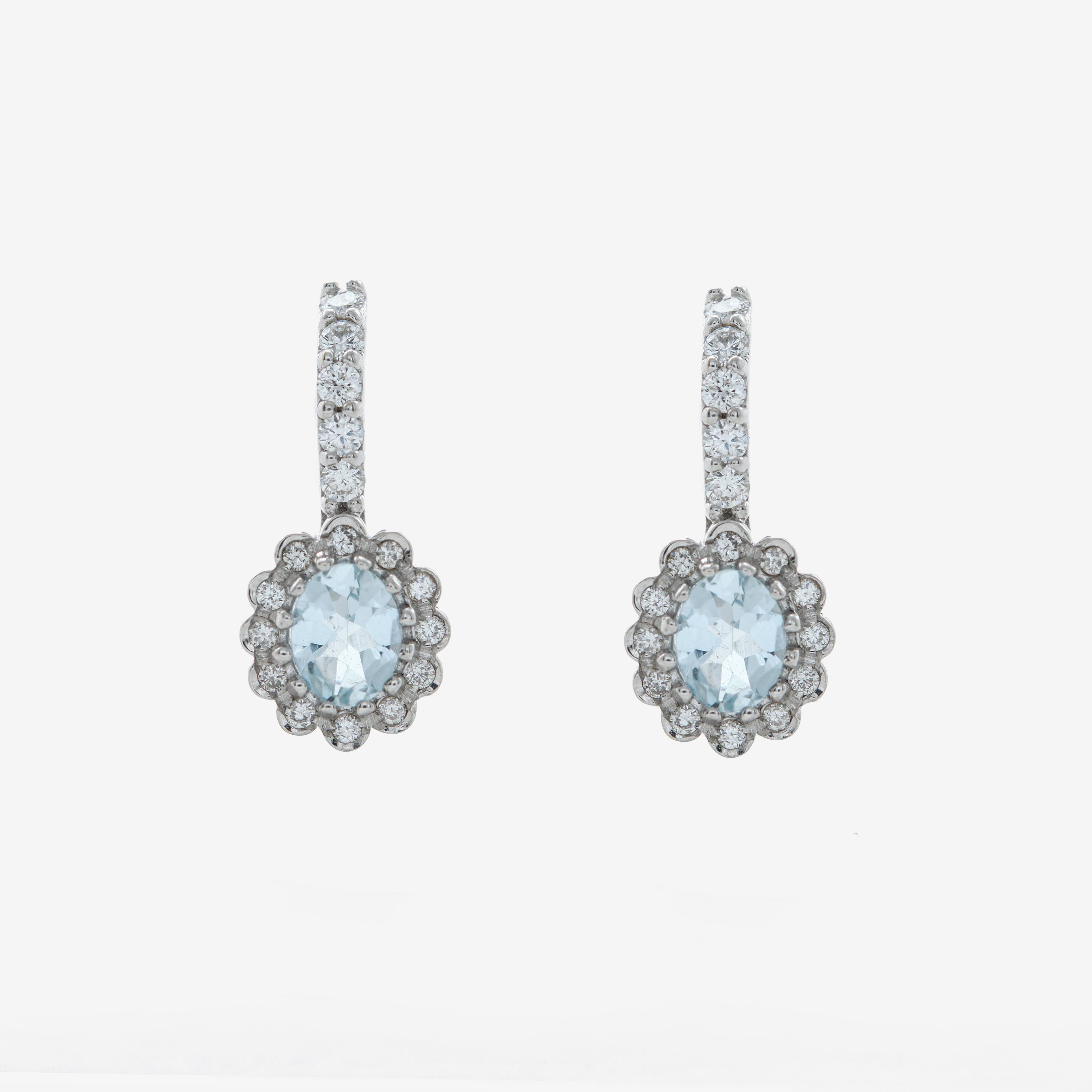 Divya earrings with aquamarine and diamonds