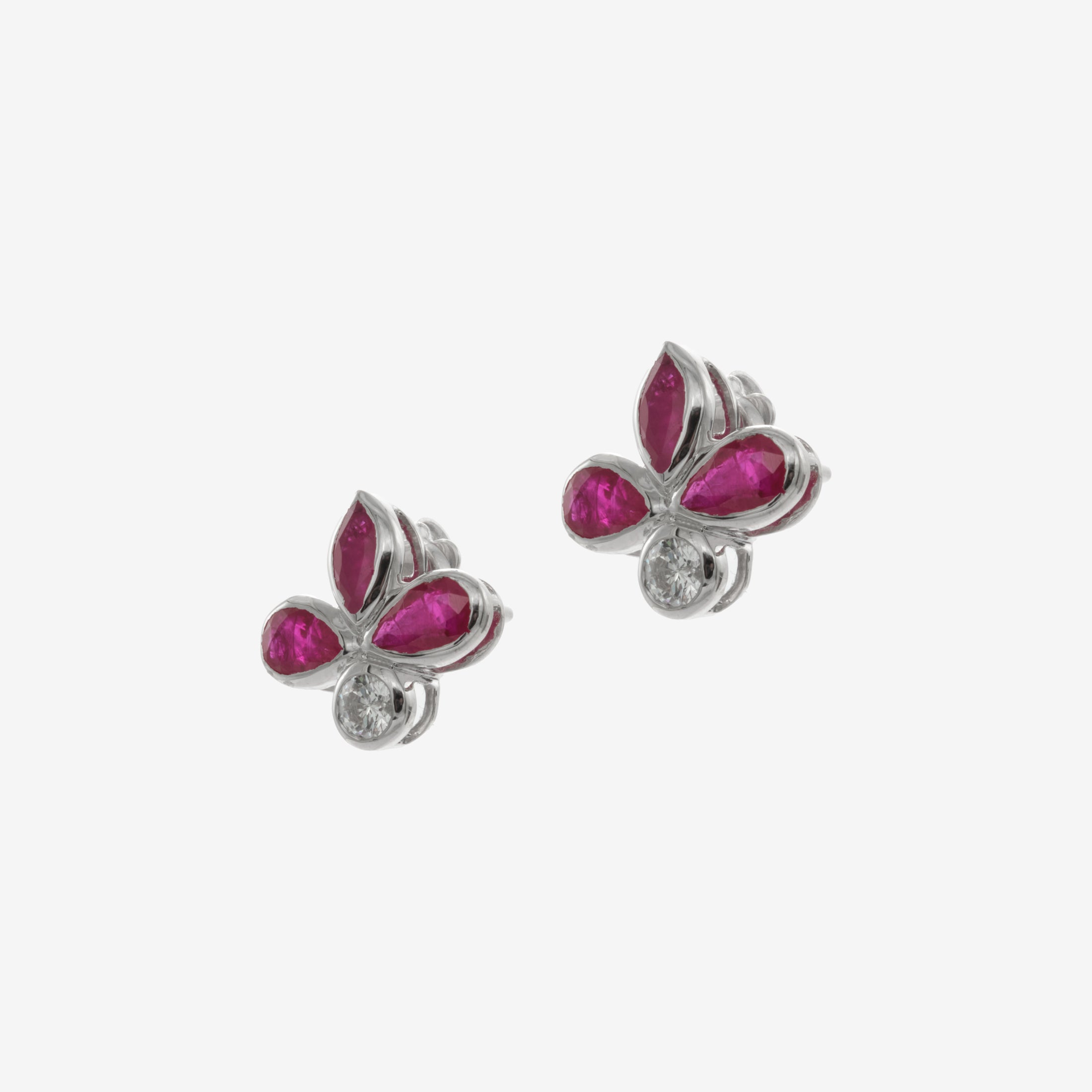 Misty earrings with rubies and diamonds