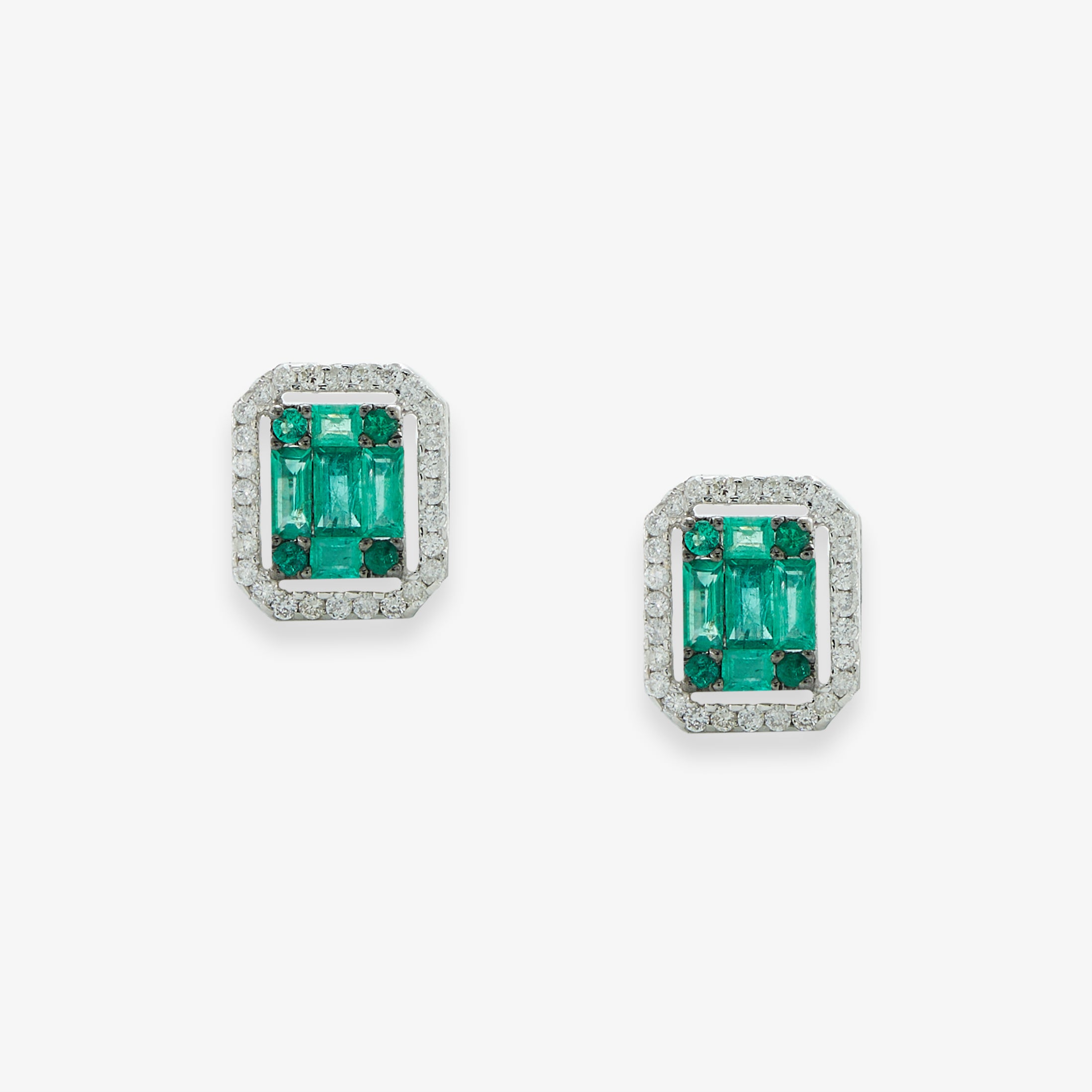 MORNA EARRINGS WITH EMERALDS AND DIAMONDS
