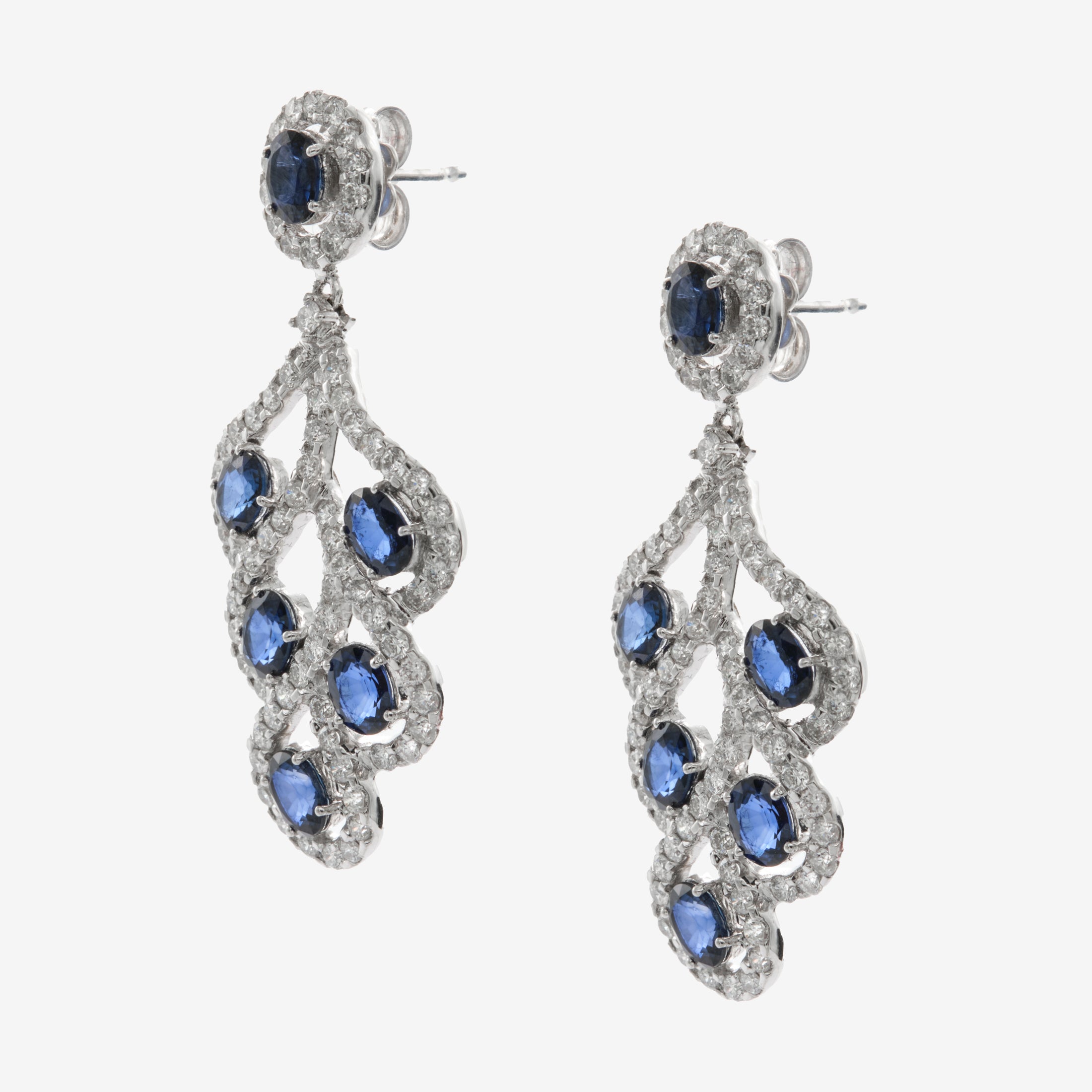 Aster earrings with sapphires and diamonds