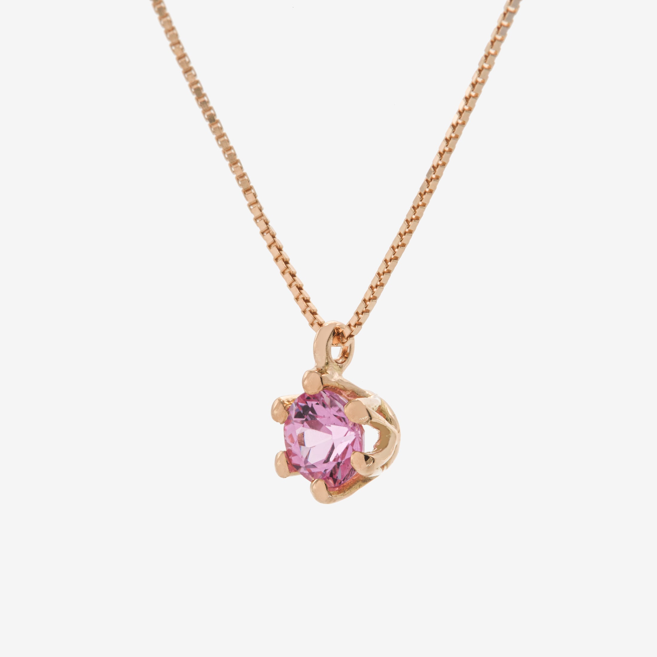 Crown necklace with pink sapphire